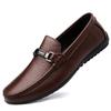 Men's shoes new large size 46 one pedal 45 punching hollow leather Doudou shoes men's soft bottom hole casual leather shoes