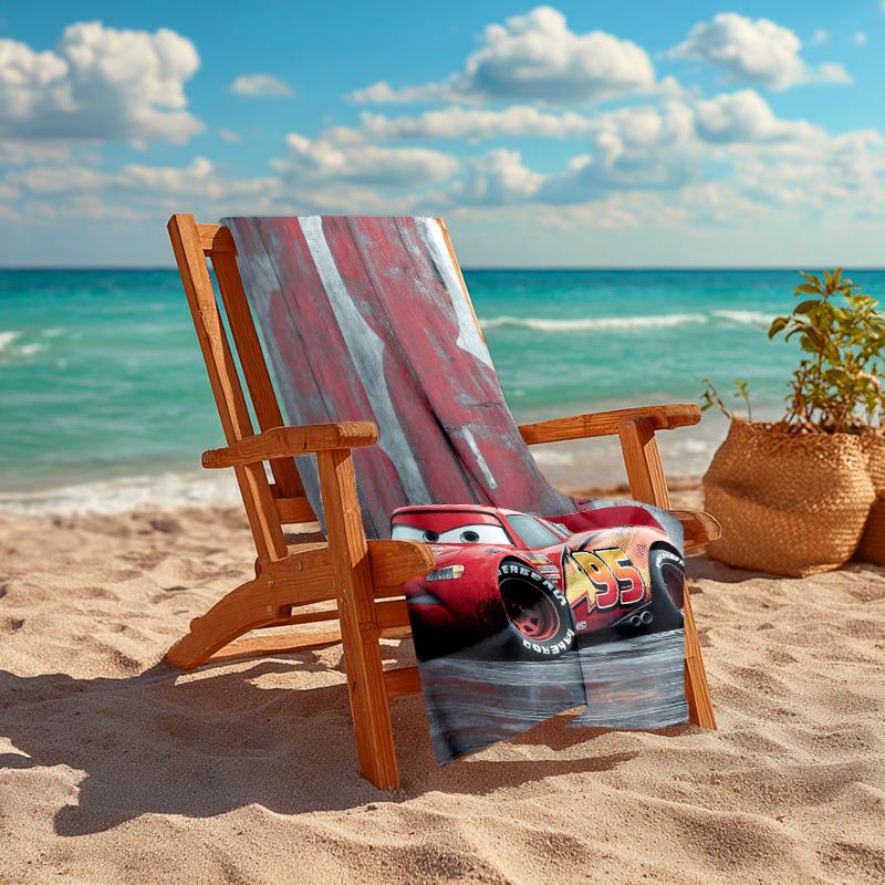 1pc Mcqueen Beach Towel, Highly Absorbent, Soft Comfortable, Yoga, Swimming, Fitness, Camping, Beach Activities. B730058