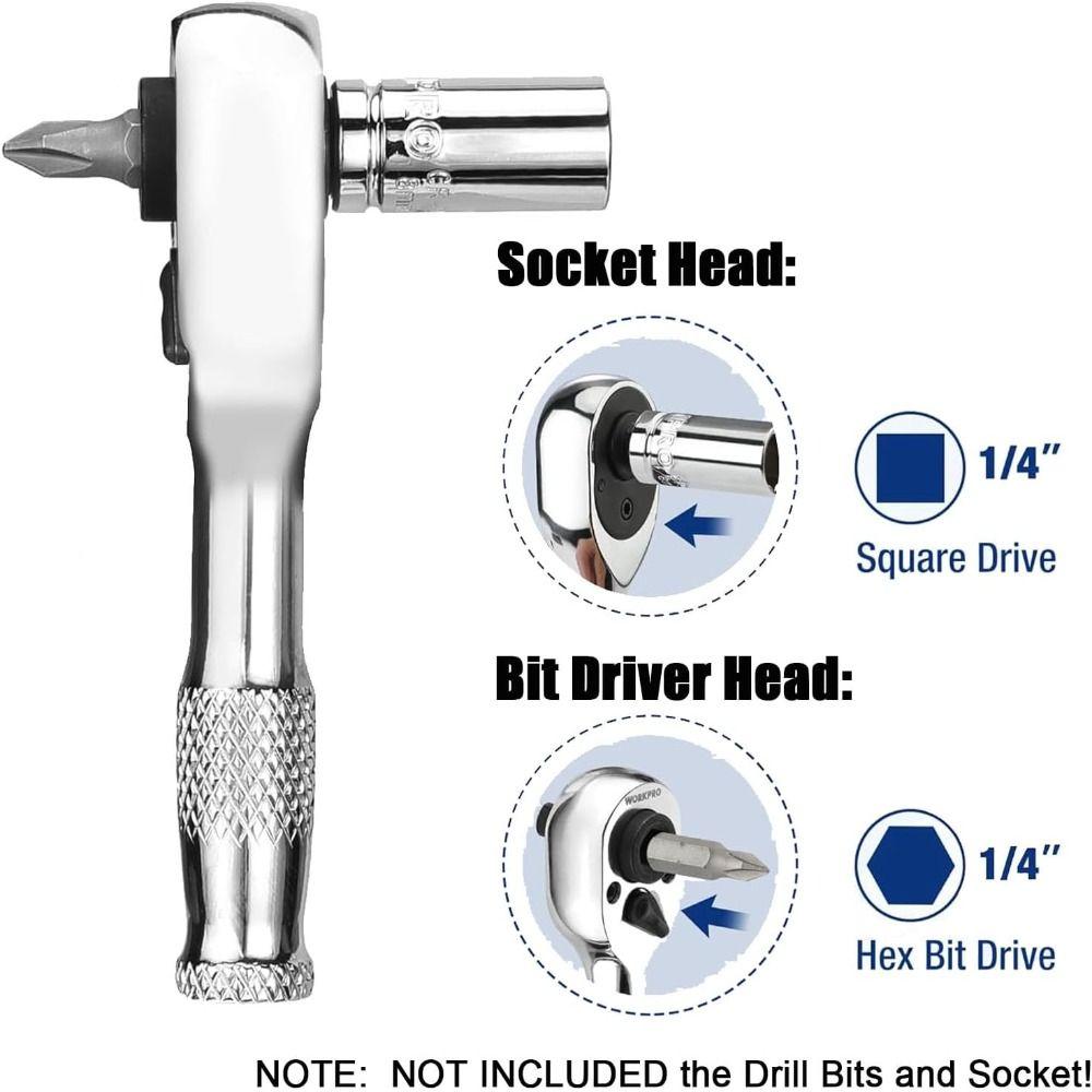 Nova Chave Multifuncional de Dupla Cabeça 1/4 de Polegada Mini Chave de Catraca 72 Dentes Ferramentas de Reparo Casa DIY