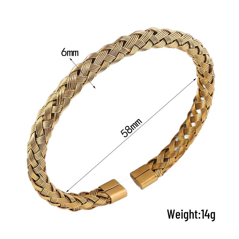 Stainless Steel Twist Wire Open Cuff Versatile Mesh Bracelet for Women