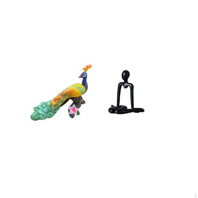 Peacock Thinker Sculpture Decorative Figurine Garden Ornament Crafts Statue for Home Decoration Yard