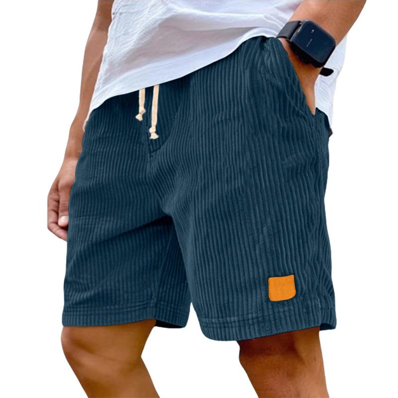 Pantaloncini da uomo in velluto a coste con coulisse - Estivi, Vestibilità ampia, Gamba dritta, Traspiranti, Asciugatura rapida, Casual Sportivi, Cinque pollici