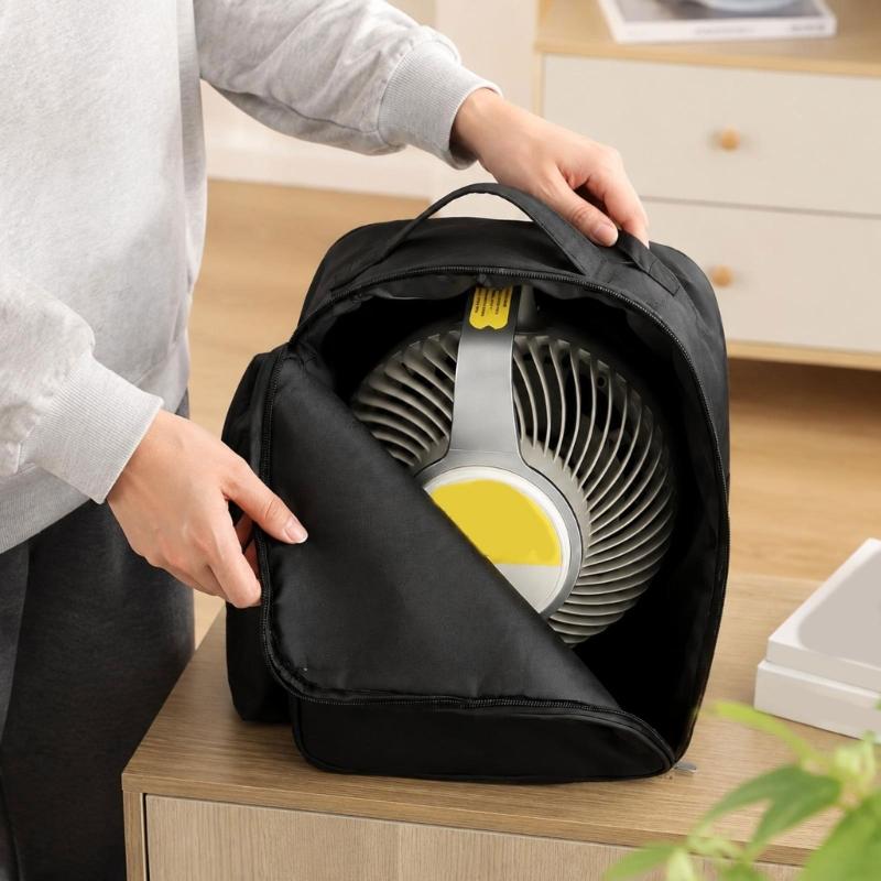 Portable Fan Carry Bag With Side Pocket and Wide Opening, Storage Case for Travel Use, Camping Days, Beach Use, and Indoor Storage