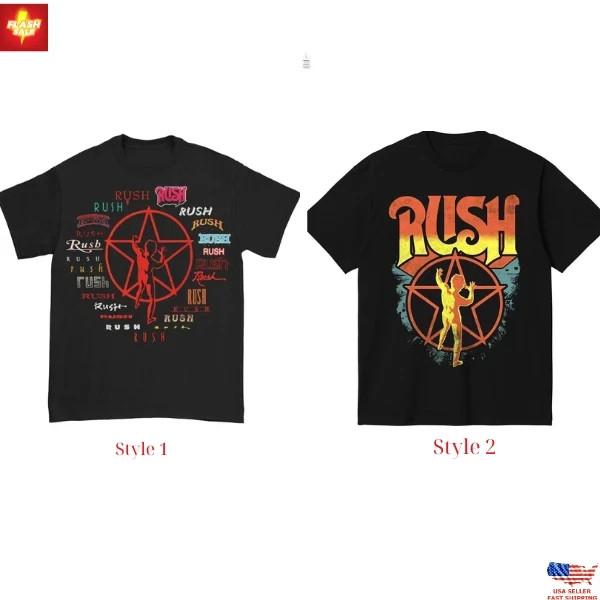 NEW Rush Band Logo T-Shirt black All sizes Tee S to 5XL Unisex Multi Color Unisex T-Shirt XXXL