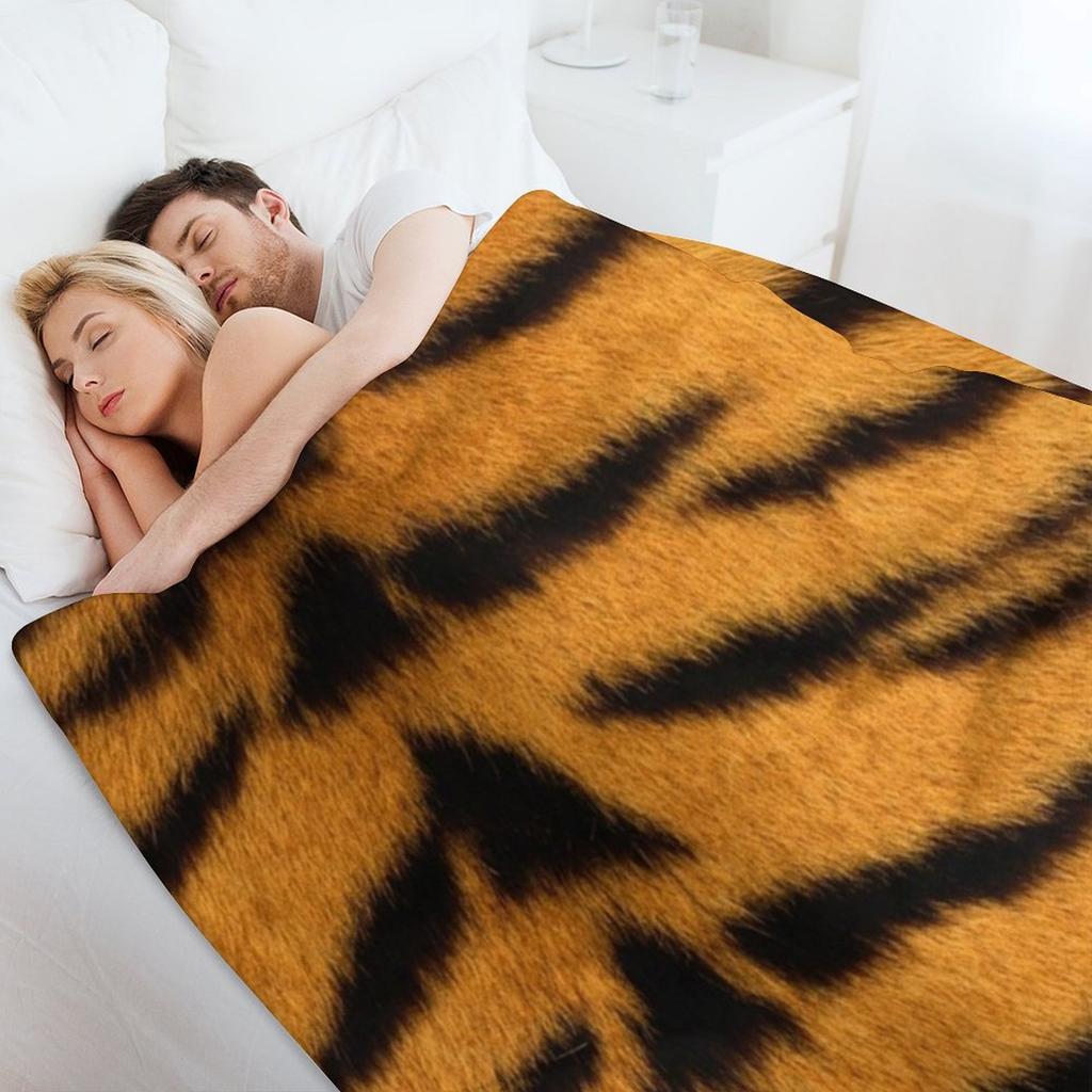 Tiger Fur Throw Blanket Sofa Quilt Bed linens Hairys Bed covers Blankets