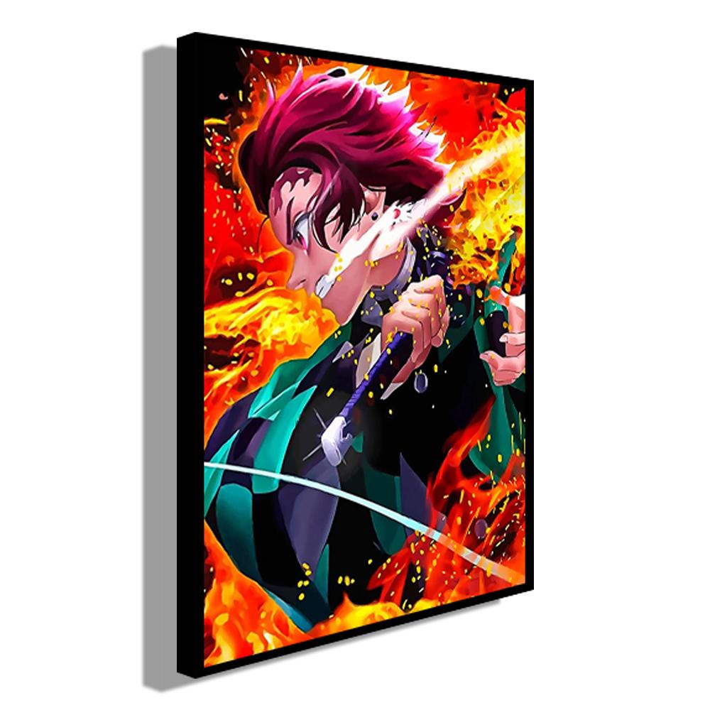 Affiche d'anime Demon Slayer Kamado Tanjirou Décoration murale Agatsuma Zenitsu Peinture décorative Art mural Image Décoration d'intérieur Cadeau Sans cadre