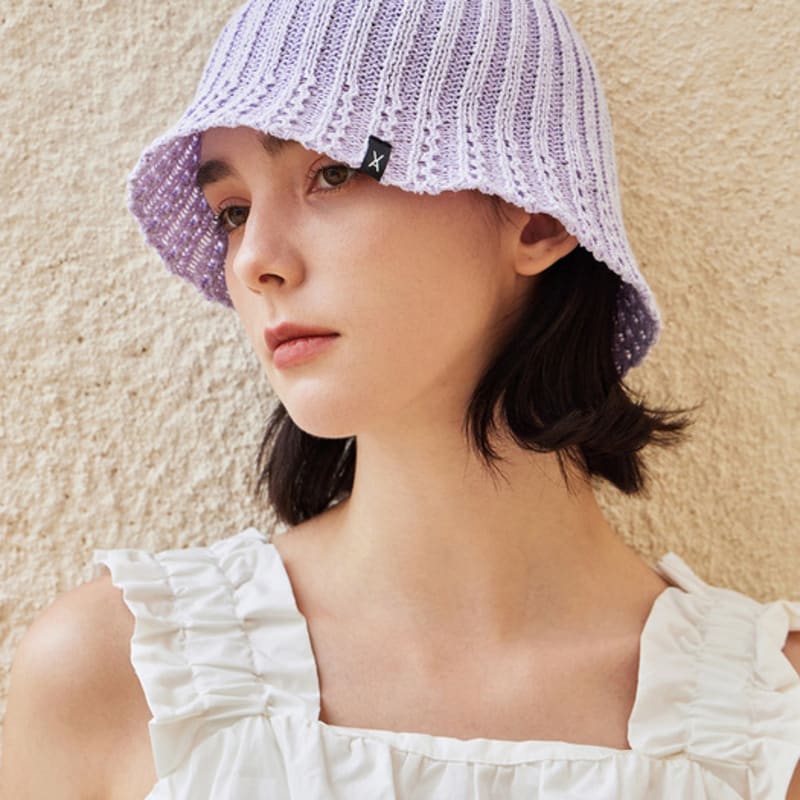 

ВАРЗАР VA Вязаная шляпа-тюльпан лавандового цвета FREE