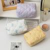 Modische Schleife Blumen Make-up Tasche Große Kapazität Tragbar Kosmetik Aufbewahrungstasche Baumwolle Make-up Waschbeutel Kosmetik Organizer Tasche