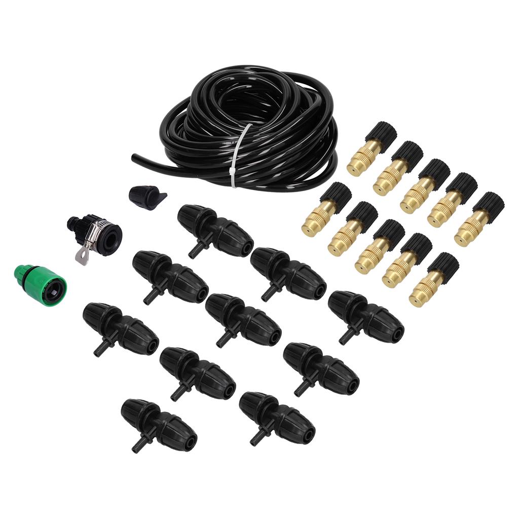 10m Irrigation Atomizing Kit Adjustable Copper Nozzle 8 11 Hose Set for Garden Greenhouse