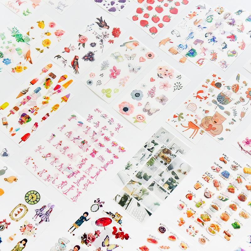 Yuezhen: 3-Piece Japanese Sticker Set - Characters, Plants, Planets, Animals, & Food; 24 Varieties