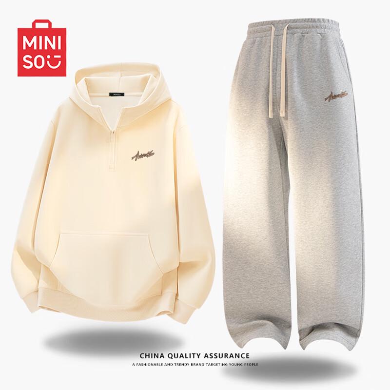 MINISO Men's Heavyweight Hooded Sweatshirt & Casual Pants Set