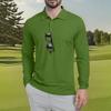 Men's Classic Golf  Shirts Ice Silk Breathable Long Sleeve  Performance Collar Shirts Lightweight Summer Casual Quick Dry Tee