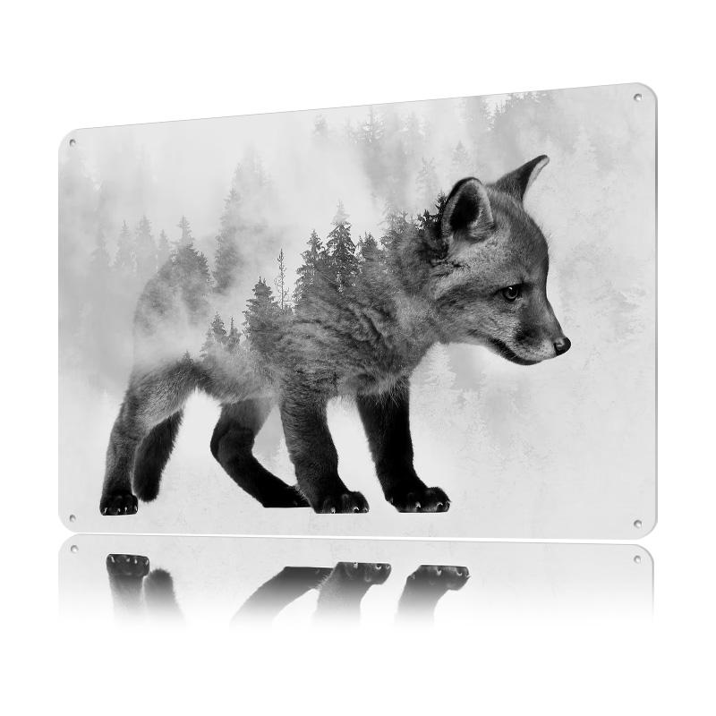 Baby Fox  Tin Poster Customized Wall Art Retro Vintage Metal Signs for Fans Room House Home Decorations Decoration Garage Decor