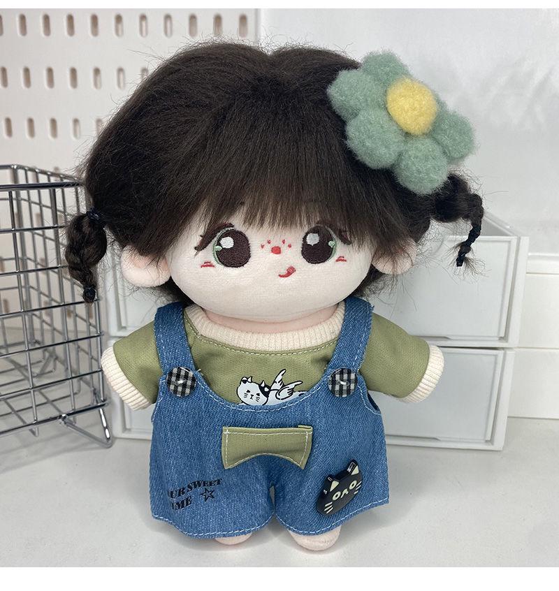 20cm Puppenoutfit: Niedlicher Denim-Overall mit T-Shirt-Set