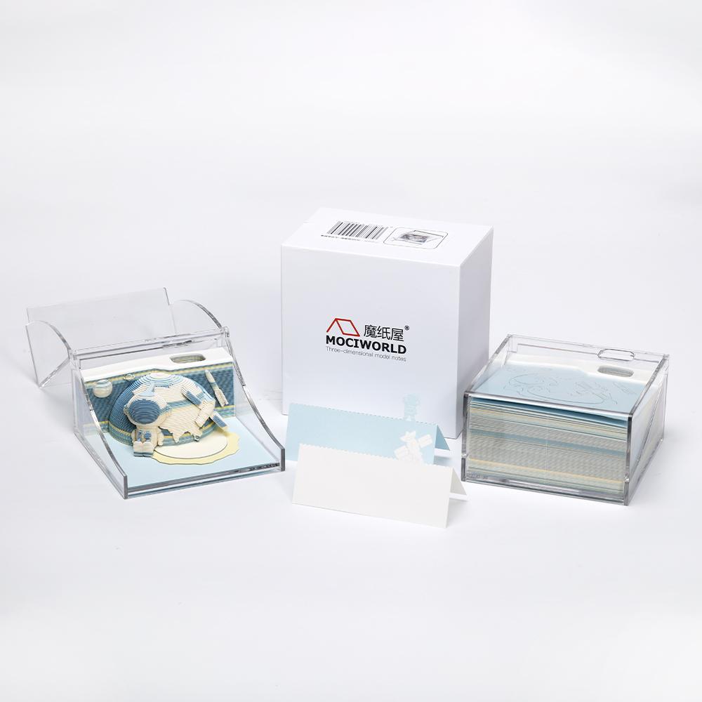 3D Paper Sculpture Sticky Notes Memo Pad Traditional Architecture Design Customizable Loose Leaf Premium Professional (as the picture,85*85*36mm)