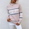 Christmas Knit Half-Turtleneck Top Woman Christmas Knitting Half Collar Top Female