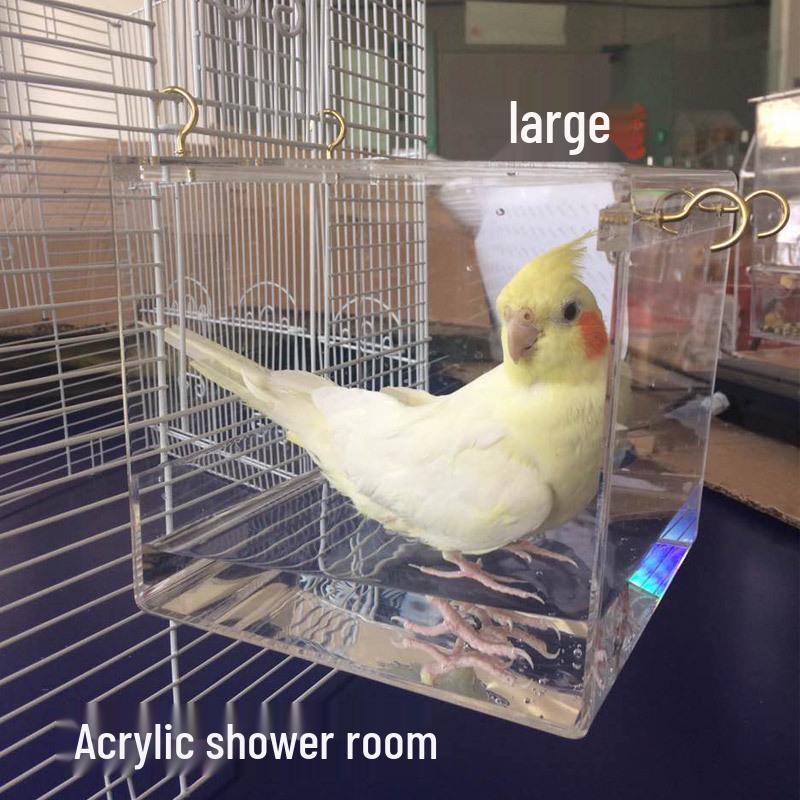 

Клетка для птиц-неразлучников с тигровым узором, ванночка для попугаев Large (16*16*16)