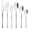 6Pcs White Gold Cutlery Set Western Tableware Set 304 Stainless Steel Dinnerware Dessert Fork Knives Spoon Kitchen Flatware Set