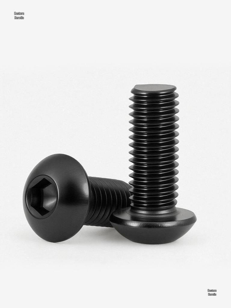 Black Zinc 304 Stainless Steel Round Head Hex Screws: M2.5, M3, M4, M5, M10