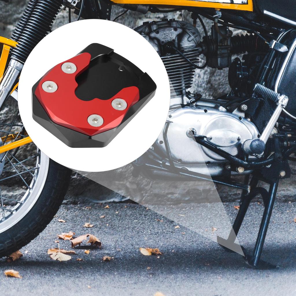uxcell Motorcycle Kickstand Extension Extension Pad Side Stand Support Plate for Yamaha YZF-R15 2017-2022 1 Set Red