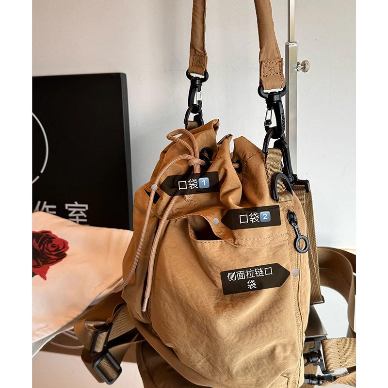Backpack Canvas Bag Women'S Bag Multi-Back Method Shoulder Messenger Bag Japanese Multi-Pocket Bag Luggage