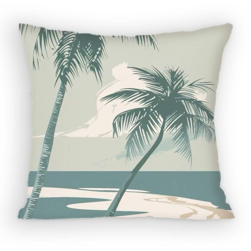 Summer Refreshing Coconut Palm Tree Beach Pillow Case Antidustmite Pillowcase Invisible zipper silky Sofa cover for bedroom