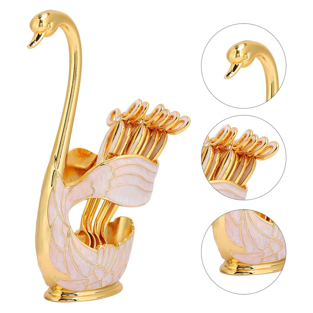 Coffee Dessert Spoon Set European Elegant Fruit Scoop Holder Decorative Tableware