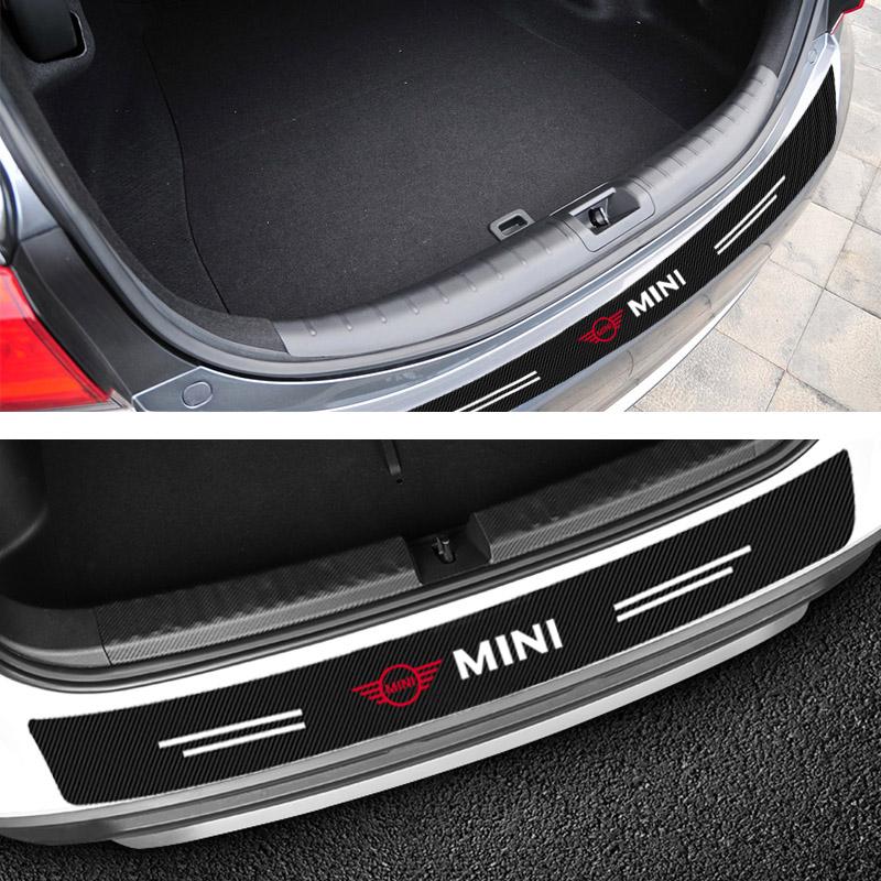 1pcs Carbon Fiber Car Trunk Rear Bumper Sticker Guard Plate Protector For Mini Cooper One S Clubman R50 R53 R56 R60 F55 F56 R57 R58 R59
