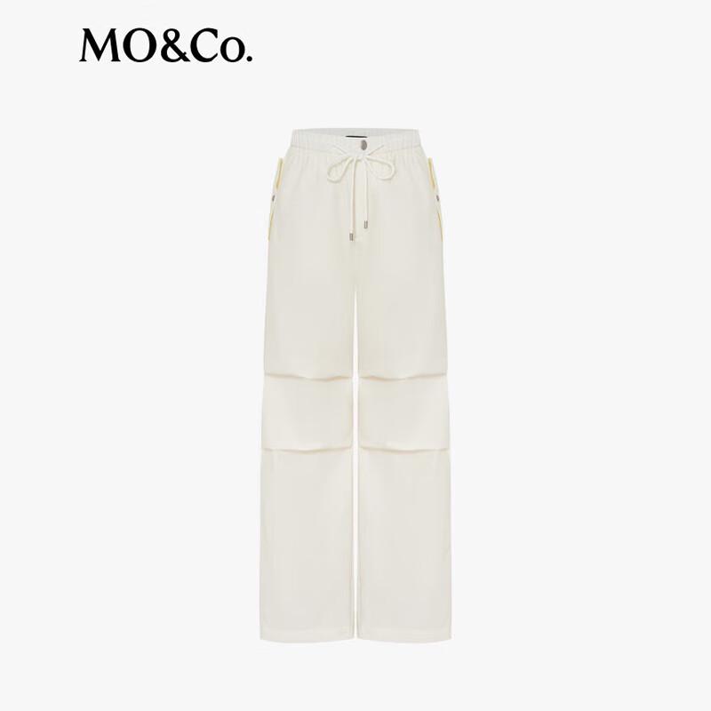 MO&Co. Women's Drawstring Parachute Cargo Pants