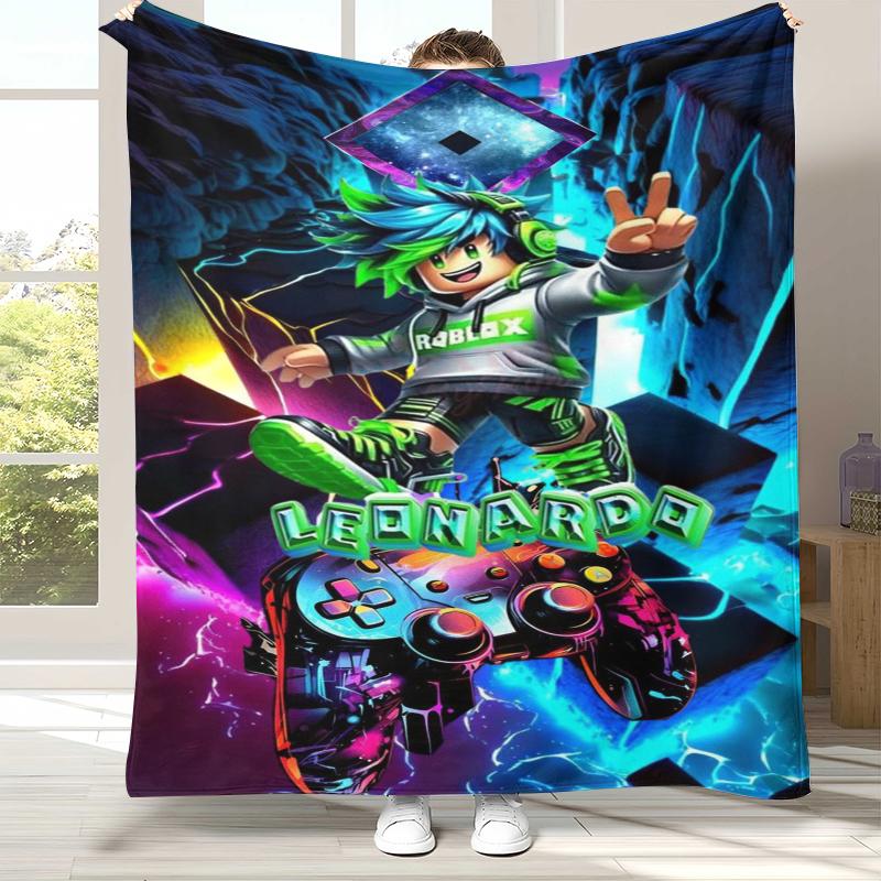 Game R-Robloxs Cartoon Flannel Blanket,Ultra Soft Warm Plush Throw for Home Bedroom Bed Sofa Cover Office Camping Picnic gift