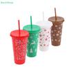 Christmas-themed Straw Cup 710ml Large Capacity Plastic Water Cup Christmas Gift