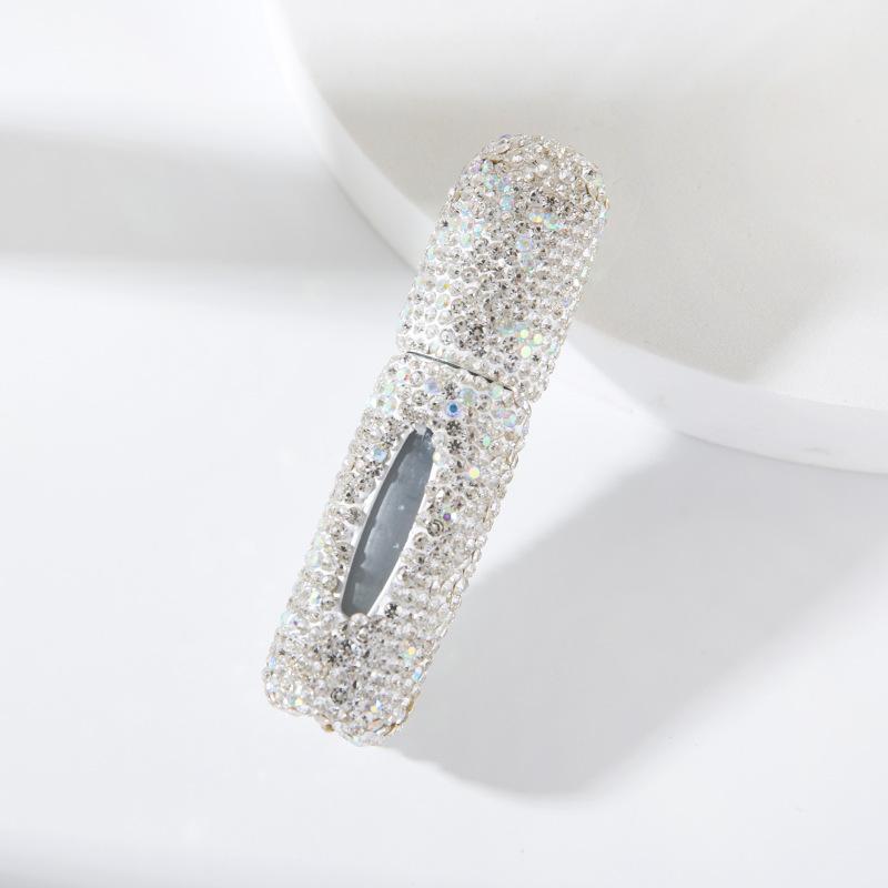 

Многоразовый флакон-спрей для духов 5 мл с кристальным окошком, заполнение снизу, портативный атомайзер, герметичный диспенсер для духов для путешествий 5ML серебряный