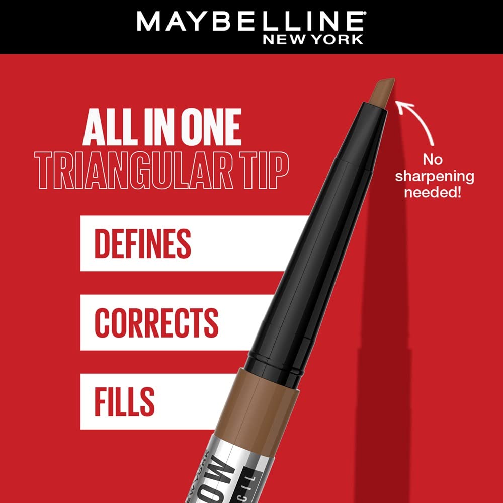 Maybelline New York Tattoo Brow 36h Brow Pencil Natural Brown Waterproof Long-lasting Precision Tip Eyebrow Makeup 0.25 g