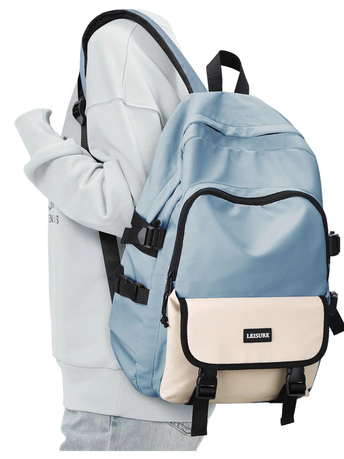 

Школьный рюкзак для девочек-подростков среднего возраста, легкая повседневная школьная сумка для мальчиков большой вместимости, сумка для ноутбука для студентов колледжа, дорожный рюкзак синий