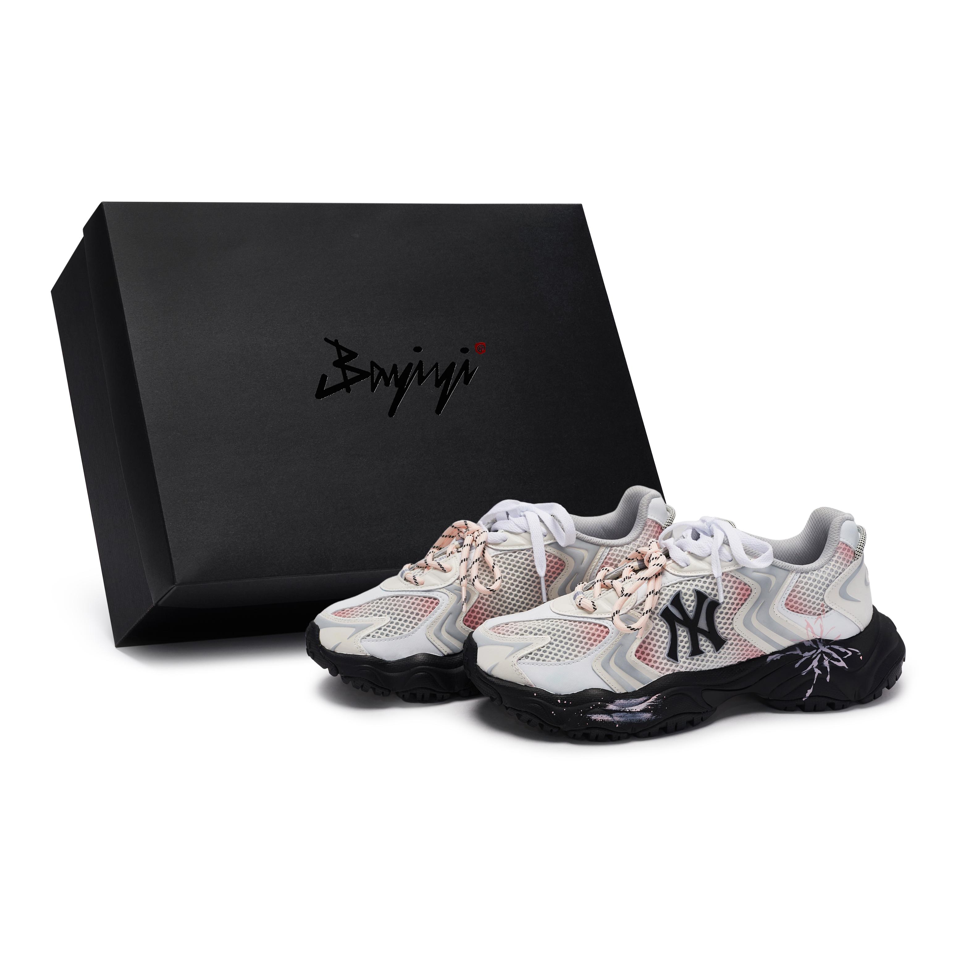 

MLB New York Yankees Chunky Sneakers Unisex Low top Gray/White/Blue/Pink 3ASHW075N-50WHS(Team80BOX) 41