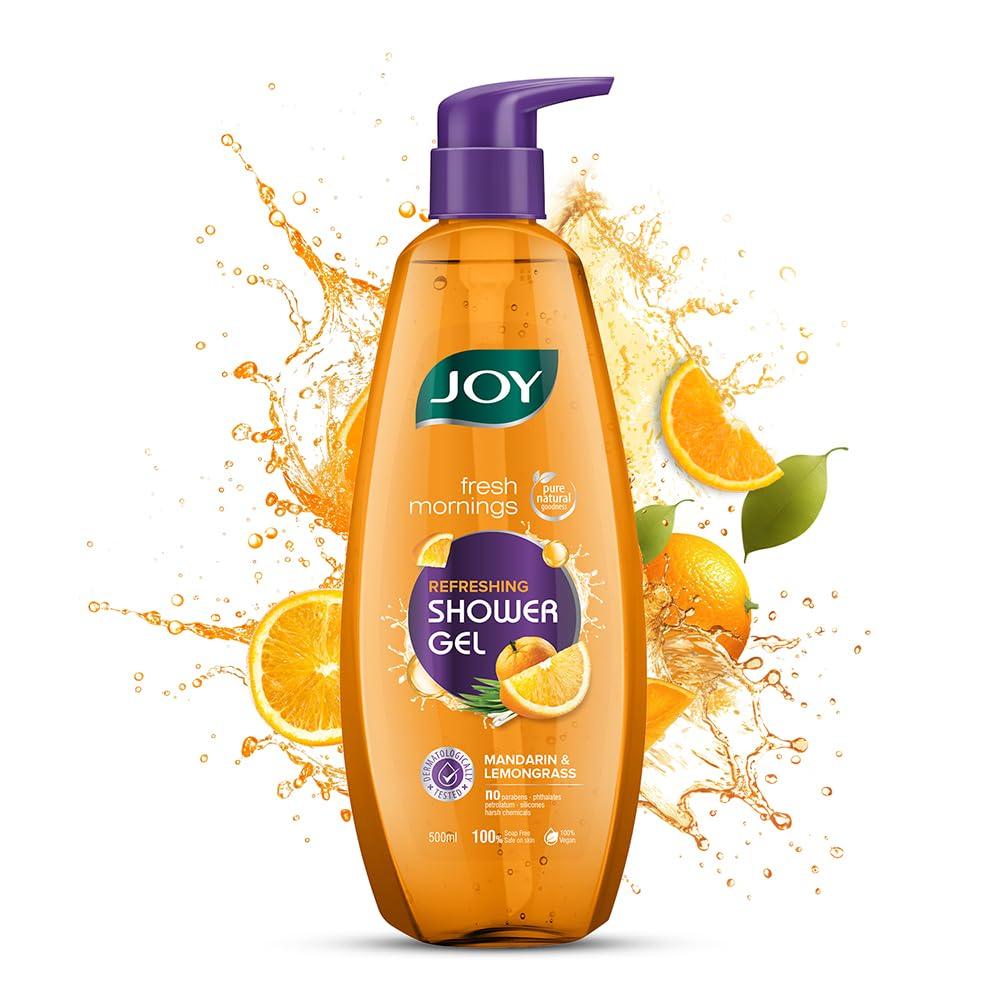 

JOY Гель для душа Мандарин и Лемонграсс 500 мл Упаковка 1 шт. | Увлажняющее, освежающее веганское очищающее средство для всех типов кожи