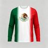 T-shirt à manches longues imprimé thème Mexique Mode Décontracté Motif Drapeau Mexicain Streetwear Homme Sport Extérieur Respirant Hauts