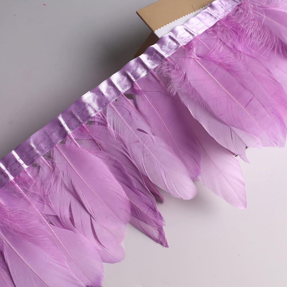 Feather10Meters Goose Feather Fringe Ribbon Handicraft Accessories White Swan Feathers Trims Carnival Plumas Dress Decoration