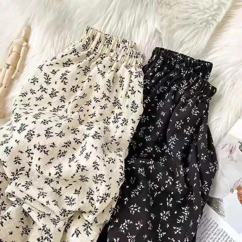 Women's Spring/Summer High Waist Retro Floral Half Length Skirt, Medium Length, Fresh and Elegant A-line Skirt