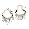 Bowknot Shaped Clavicle Chain Ornament Plushy Choker Necklace Zircon Fringe Collarbone Chain Accessory for Girls