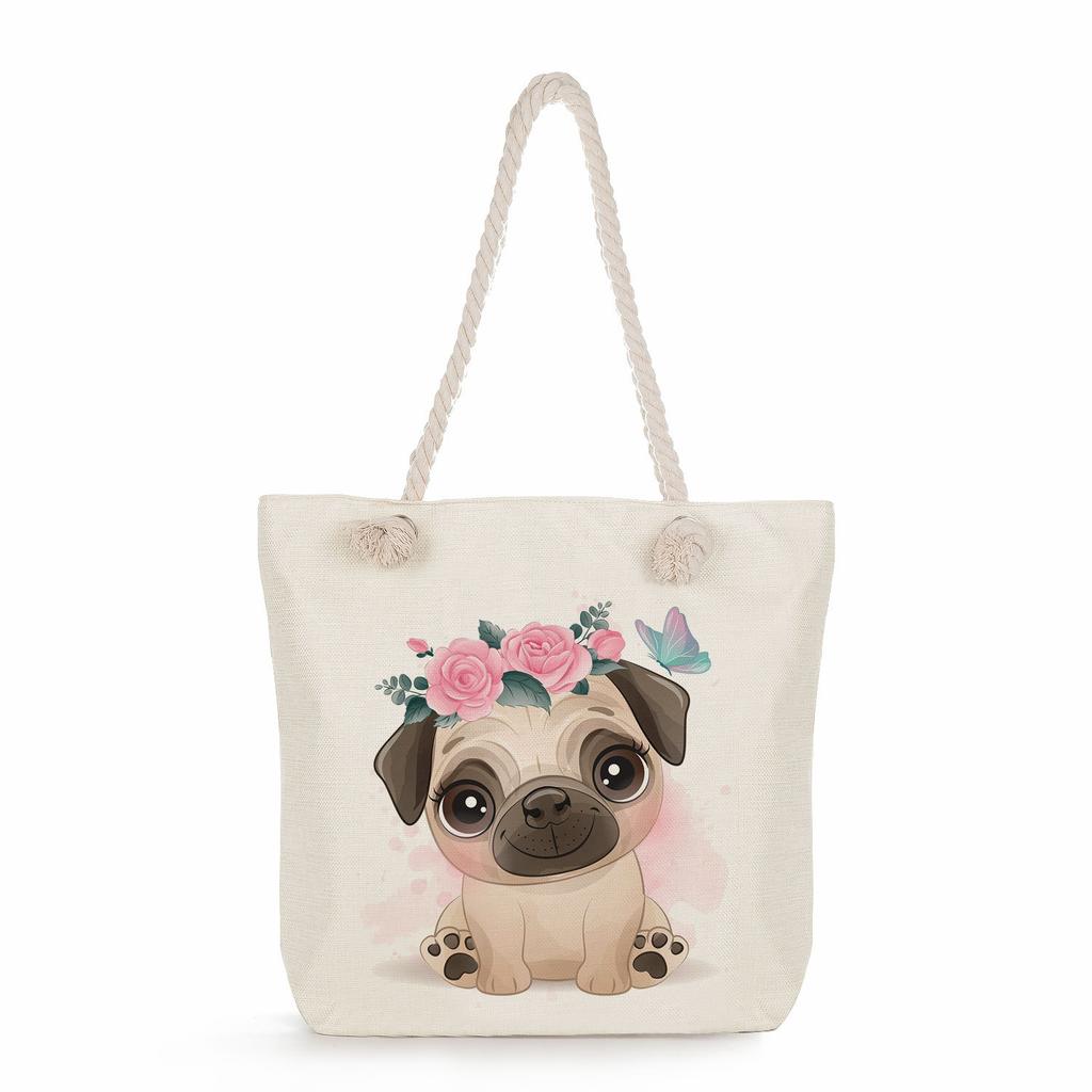 Multifunctional Cute animals Printed Thick Rope Shoulder Beach Bag 7586 KTB