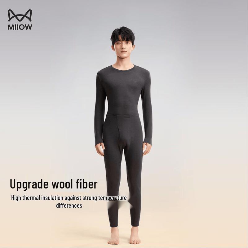 Maoren 5.0 Celebrity Wool Blend Round Neck Thermal Underwear Set
