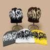 Autumn And Winter Hip-Hop Flame Letter Jacquard Knitted Hat For Men And Women To Keep Warm, Double-Sided Wear Street Cold Hat Pullover Hat