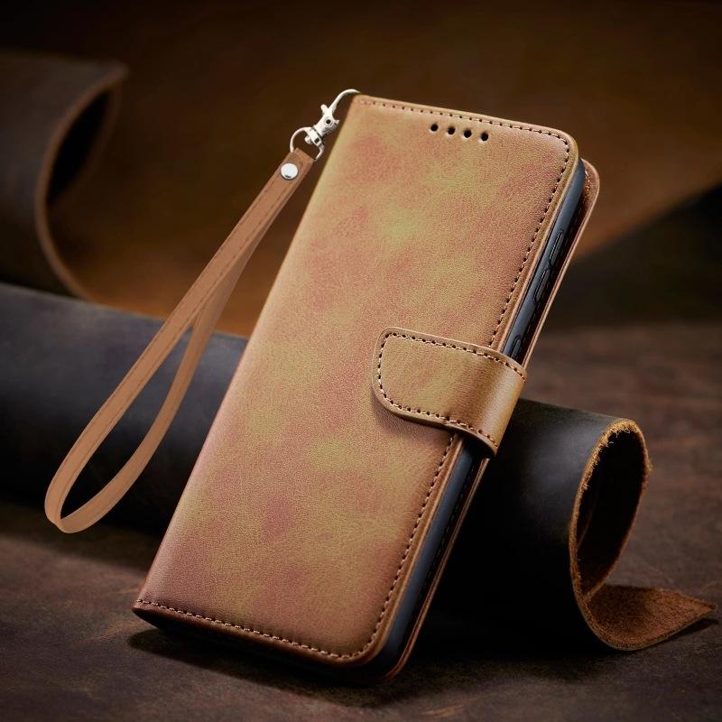 Applicable to Samsung S26FE mobile phone case A27 clamshell leather case S25plus wallet S25 calf pattern S25ultra