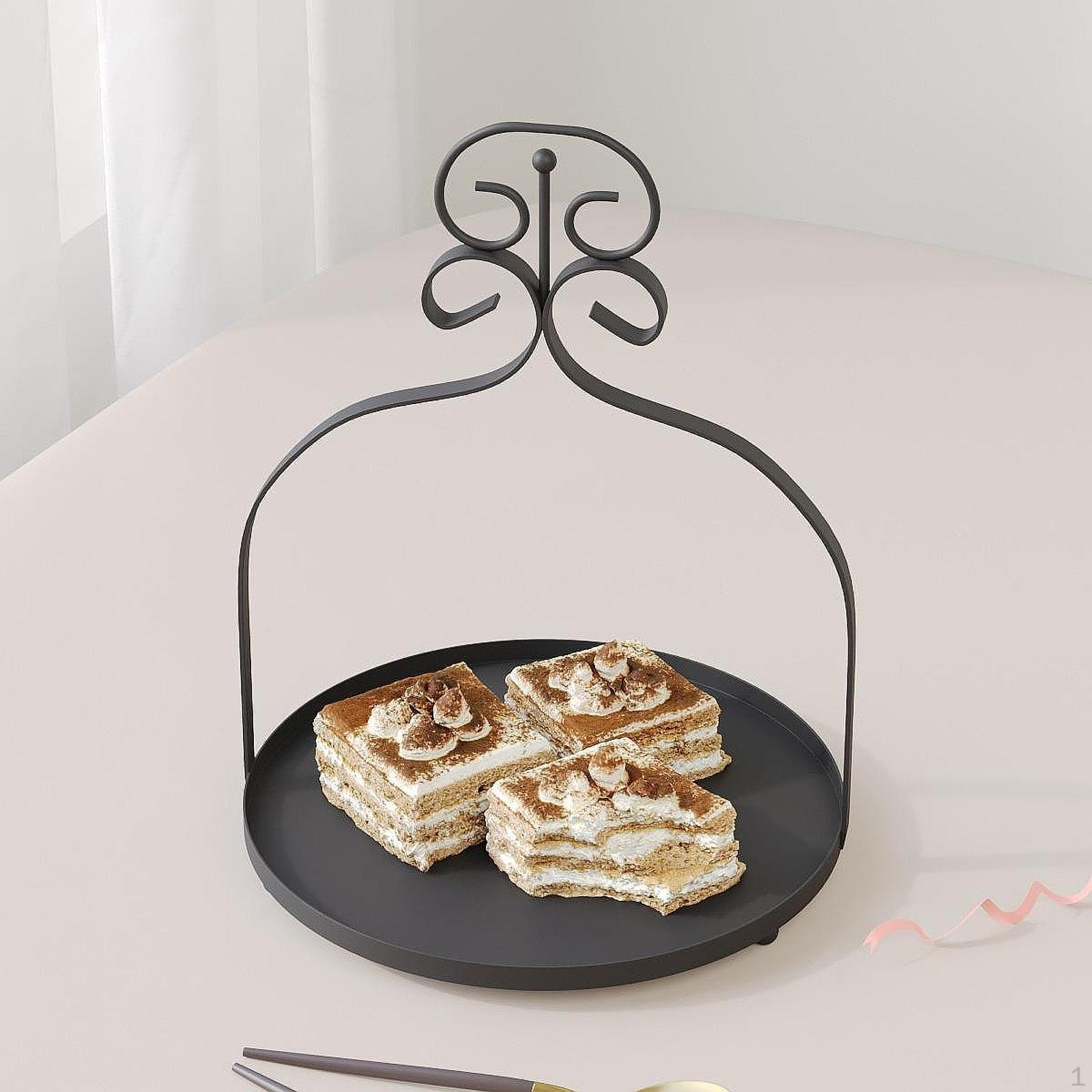 

Подставка для десерта на торте Элегантная тарелка Стильный сервировочный поднос для кексов на рождественскую вечеринку чёрный