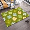 Four-Leaf Clover Printed Carpet, Green Luck Theme Decorative Rug Suitable for Use As an Anti-slip for Living Room Bedroom Sofas