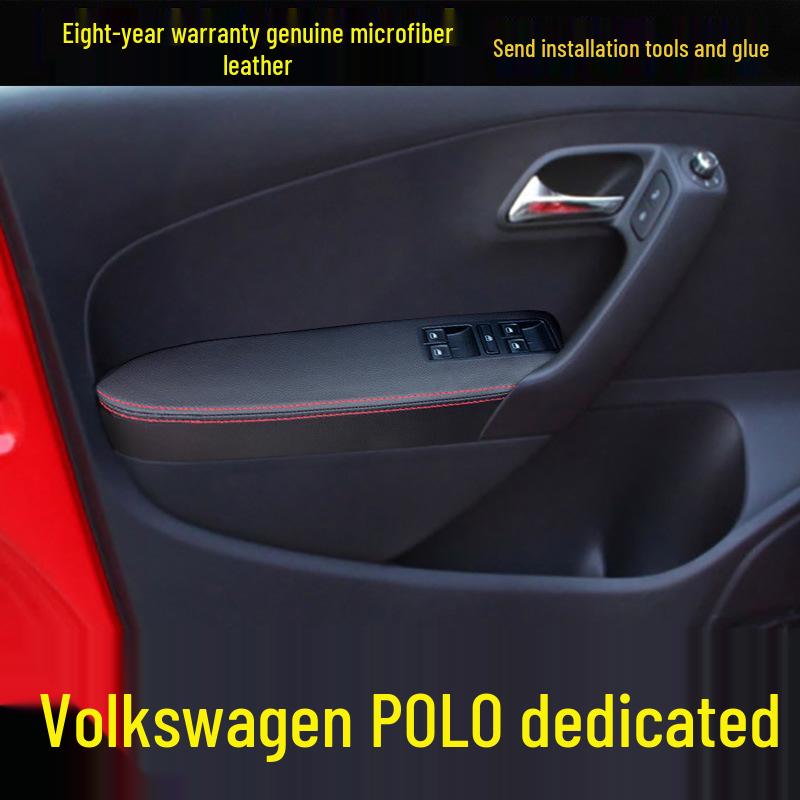 Leather Door Armrest Wrap for 2011-2018 VW Polo and Polo Cross