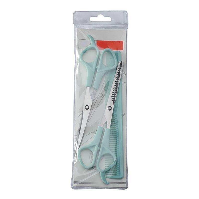 

3pcs/set Hairdressing Thin Scissors Combination Set Bang Cut Teeth Cut Three Comb Sets Pet Scissors синий