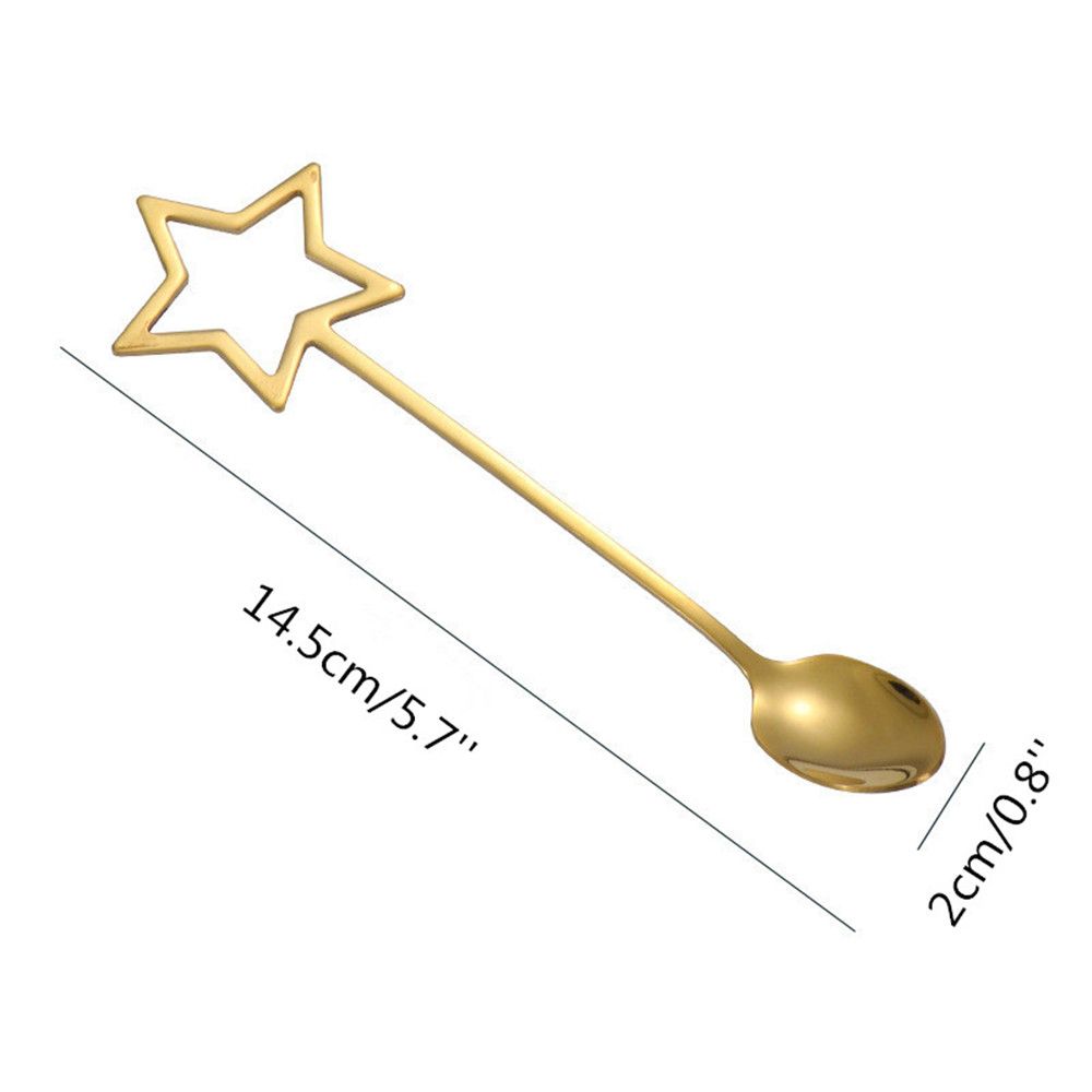 Creative Stirring Teaspoon Dessert Scoop Star Stainless Steel Milk Tea Stirrer Coffee Spoon