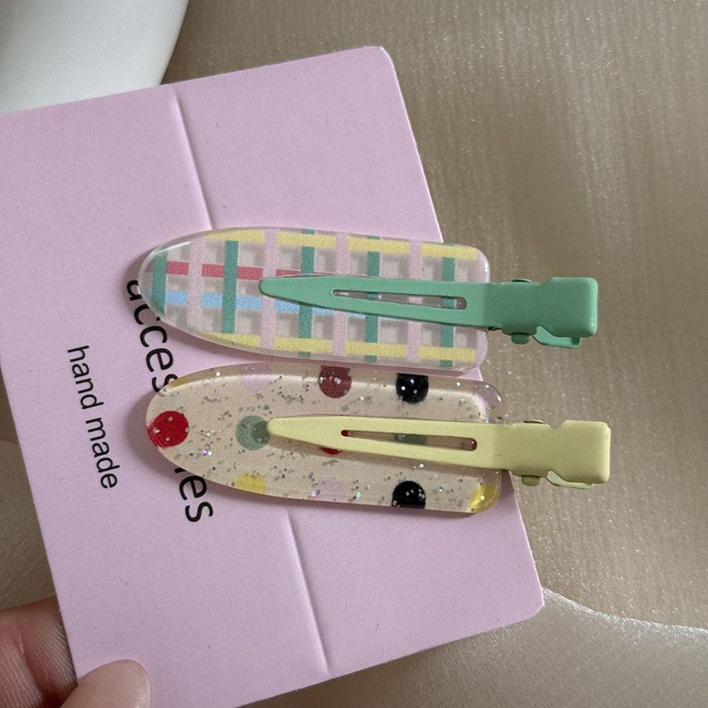 Geometry Fruit Hairpin Duckbill Clip Makeup Hair Clip Simple Traceless Hairpin  Daily